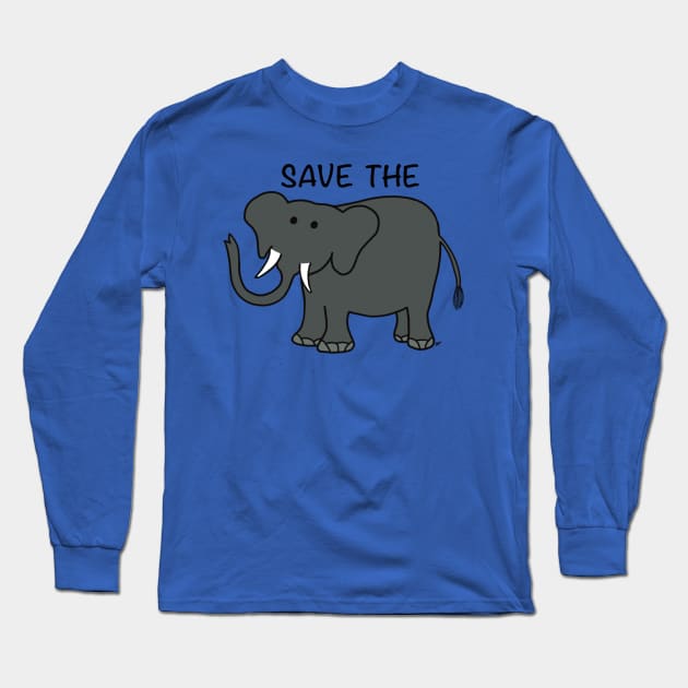 Save the Elephants Long Sleeve T-Shirt by Coconut Moe Illustrations